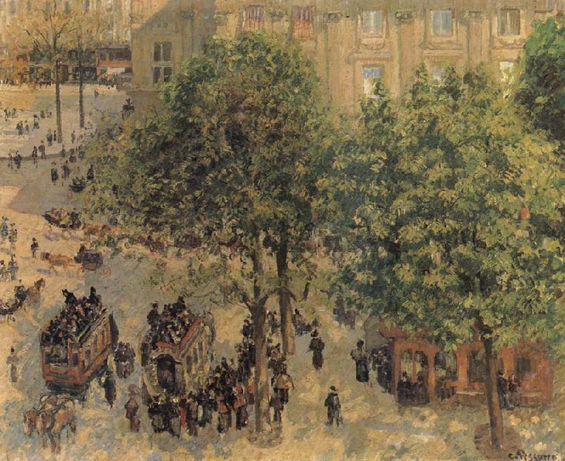 Camille Pissarro Place du Theatre Francais in Paris Norge oil painting art